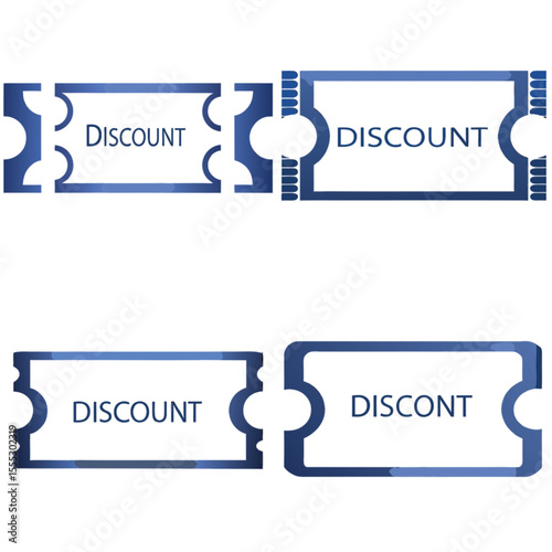 Discount tickets in blue design for promotional use  