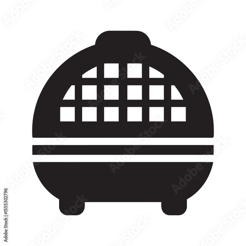 Electric broiler icon a small kitchen appliance for grilling and toasting food a compact countertop oven with a front grate for cooking vector solid glyph icon