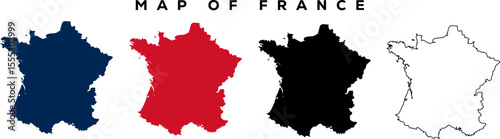 Modern France Map Outline – Minimal Vector