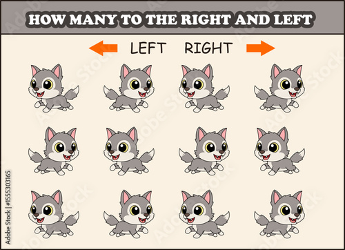 how many wolf to the left and right. animal arrow