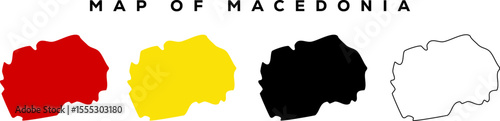 Modern MACEDONIA Map Outline – Minimal Vector