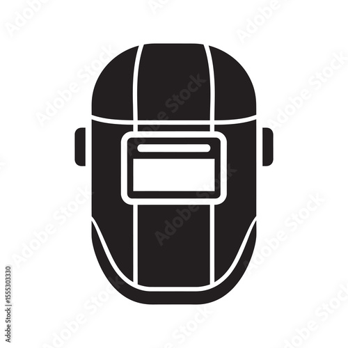 Welding mask icon a safety device that protects the eyes and face from sparks and radiation during welding and industrial fabrication tasks vector solid glyph icon