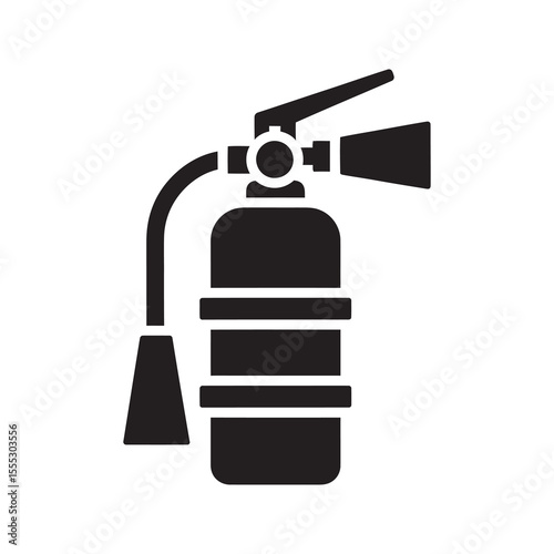 Fire extinguisher icon an active fire protection device used to control or extinguish small fires in an emergency safety equipment situation vector solid glyph icon