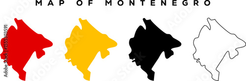 Modern Montenegro Map Outline – Minimal Vector