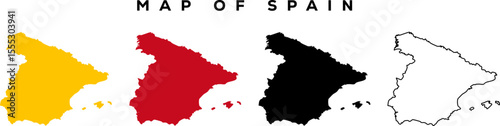 Modern Spain Map Outline – Minimal Vector