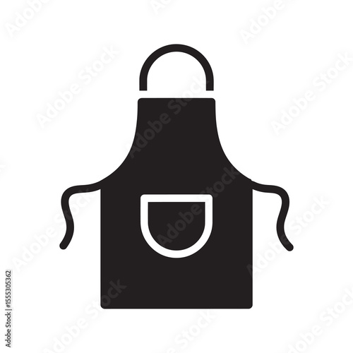 Kitchen apron icon a protective garment worn over clothing for cooking baking or grilling to keep clean in a restaurant or home setting vector solid glyph icon
