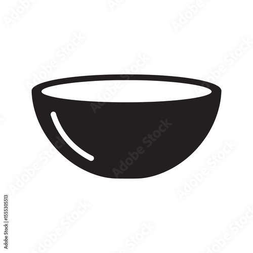Mixing bowl icon a kitchenware item for preparing food combining ingredients and serving salad a staple utensil for cooking and baking at home vector solid glyph icon