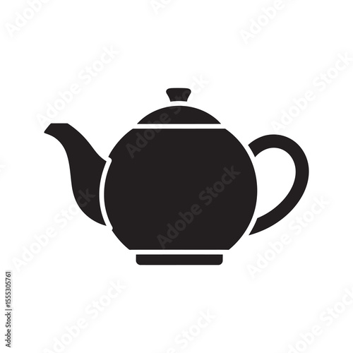 Classic teapot icon for brewing and serving hot tea a traditional piece of kitchenware for beverage preparation and breakfast service vector solid glyph icon