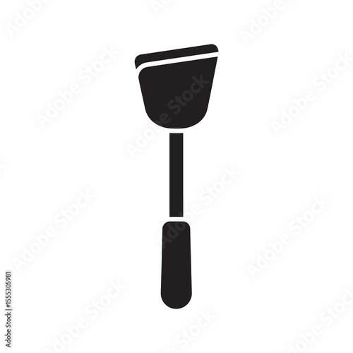 Kitchen spatula icon for cooking and baking a flat flexible utensil for mixing scraping and spreading ingredients in a bowl or pan vector solid glyph icon