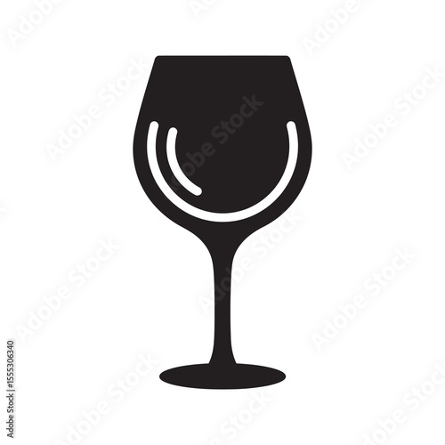 Wine glass icon a piece of drinkware for serving and tasting wine a common goblet used in restaurants bars and at home celebrations vector solid glyph icon