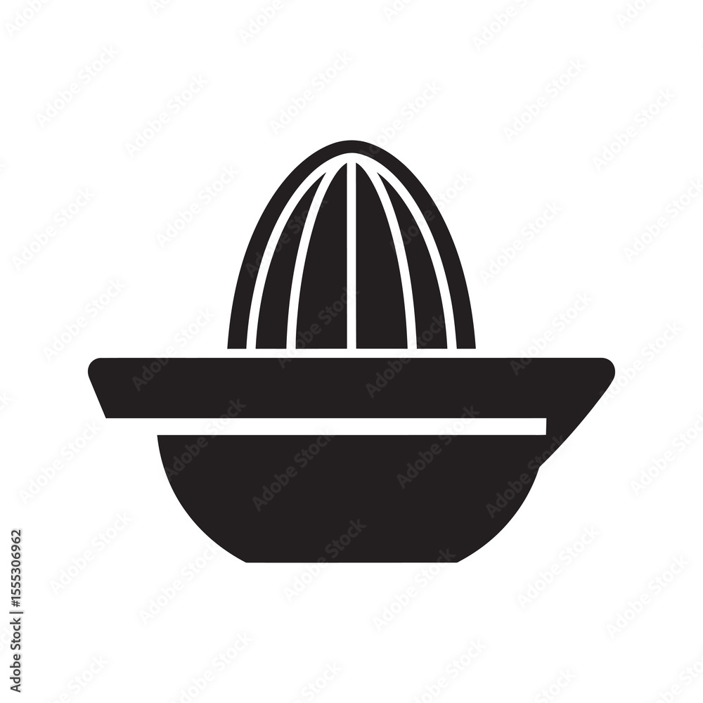 Fototapeta premium Citrus juicer icon a kitchen tool for extracting juice from lemons limes or oranges a manual squeezer for fresh beverage preparation vector solid glyph icon