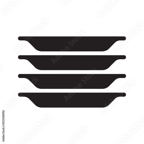 Stack of plates icon representing clean dishware ready for serving food a symbol for a restaurant kitchen or organized home cupboard vector solid glyph icon