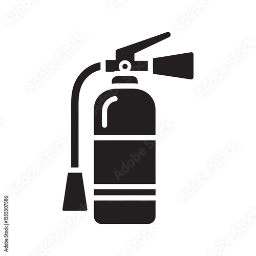 Fire extinguisher glyph icon for emergency safety equipment fire fighting tool and flame suppression system vector illustration vector solid glyph icon
