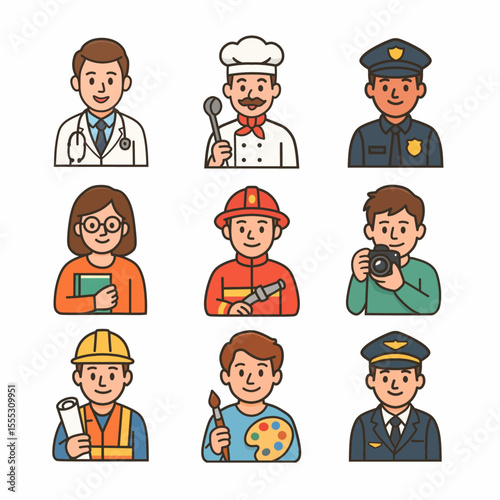 set of job icon
