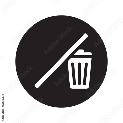 No littering sign a prohibition symbol for environmental protection and cleanliness indicating do not throw trash in this public area or zone vector solid glyph icon