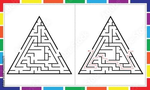 Easy Triangle Mazes for Beginners, Fun and Tricky Triangle Mazes for Kids, Triangle Maze Time: A Fun Puzzle Journey