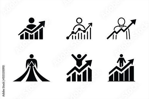 Business growth and career development concept with rising arrow