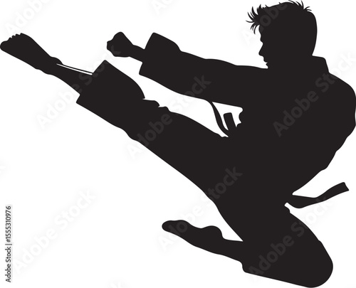 silhouette of a young man jumping