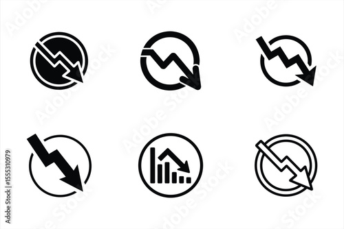 Financial decline icons