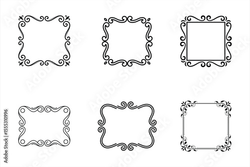 Collection of Ornate and Decorative Frames with Swirls and Flourishes
