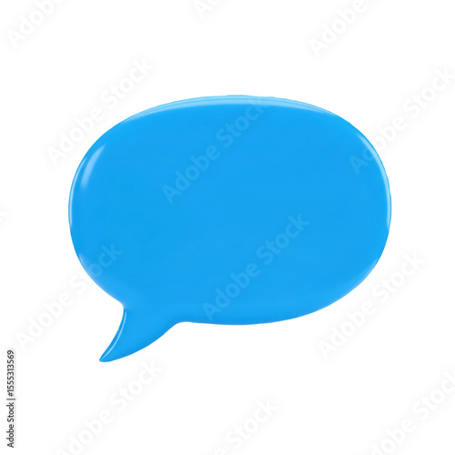 blue speech bubble PNG, 3d speech bubble isolated on transparent background, chat icon, dialog box, talk bubble, message bubble, comic bubble, communication icon, blue chat icon