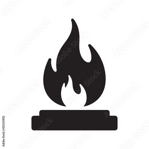 Fire flame icon representing heat energy and combustion a symbol for flammable materials bonfire warning signs and burning passion or power vector solid glyph icon