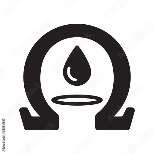 Omega fatty acid supplement glyph icon with oil drop symbol for fish oil nutrition and healthy food source vector illustration vector solid glyph icon