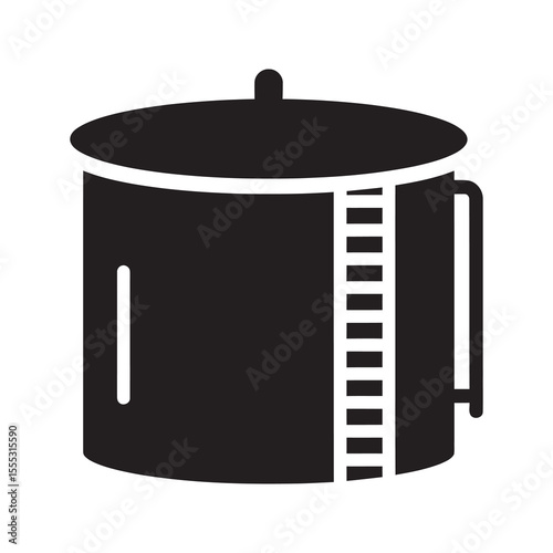 Industrial storage tank glyph icon for oil gas and chemical liquid containment silo vector graphic design of a large container vector solid glyph icon