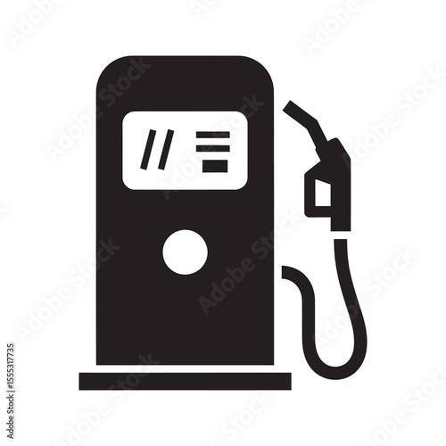 Gasoline pump glyph icon for fuel station service vehicle refueling and petrol dispenser machine vector graphic design concept vector solid glyph icon