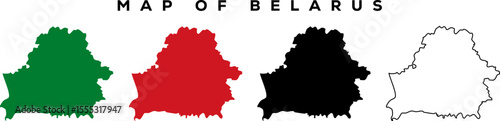 Modern  Belarus Map Outline – Minimal Vector