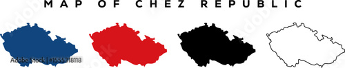 Modern Czech republic Map Outline – Minimal Vector