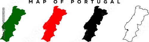 Modern Portugal Map Outline – Minimal Vector