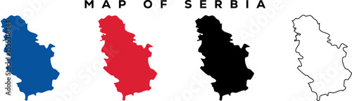 Modern Serbia Map Outline – Minimal Vector