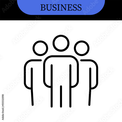 Business People Line Editable Icons set. Vector illustration in modern thin line style of business related icons: research, meeting, business communication, male and female avatars, team structure