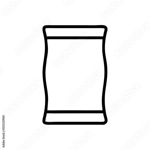 Vacuum pouch packaging design in minimalist style with outline, icon, vector 