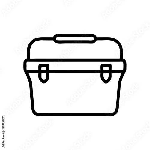 Insulated cooler bag with two handles and closed zipper design , icon, vector