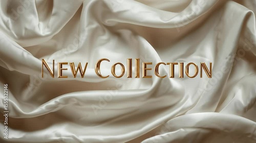 New collection is here. Soft silk shines behind text.