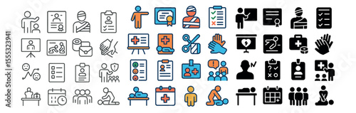 Medical and healthcare icons set – outline, medical, and health symbols