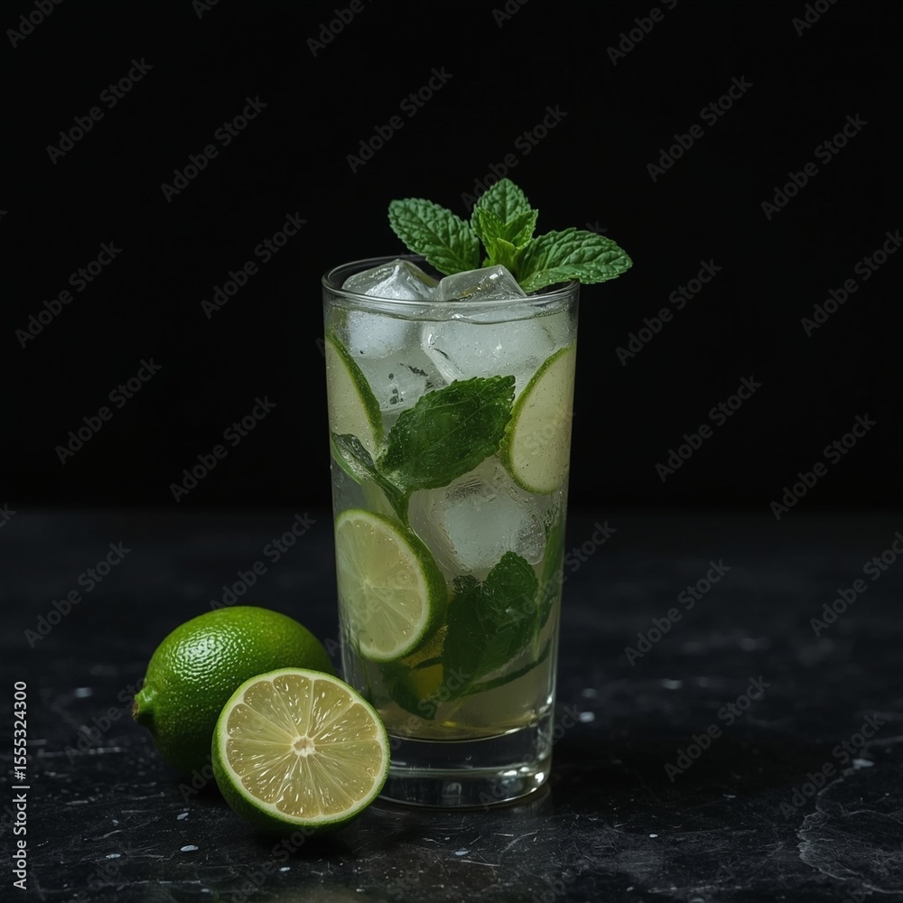 Fototapeta premium Mojito cocktail with lime and mint