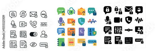 Communication linear icons set – messaging, chat, and communication symbols
