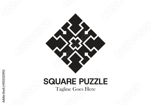 The logo is a rectangle consisting of small pieces of shapes