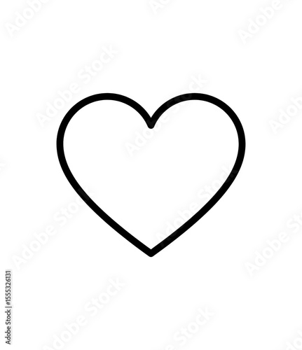 A Simple Black Heart Outline Icon on a Transparent Background for Expressing Emotion and Affection in Digital Designs and User Interfaces Symbol of Care