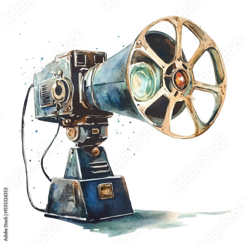 Projectors, watercolor vector, isolated on a white background.