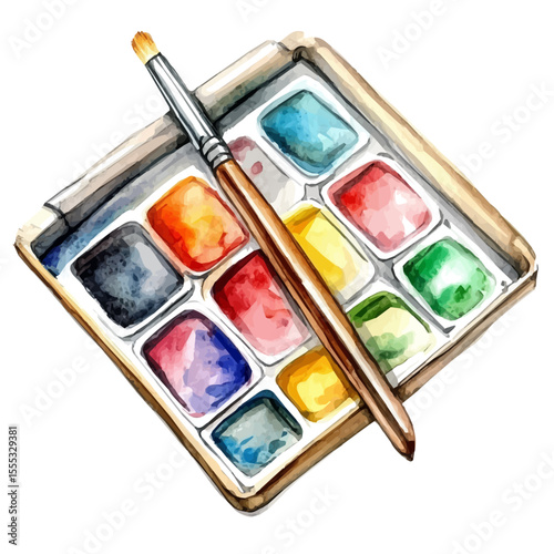 Practice Pad, watercolor clipart vector, isolated on a white background.