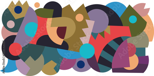 colorful abstract mural art