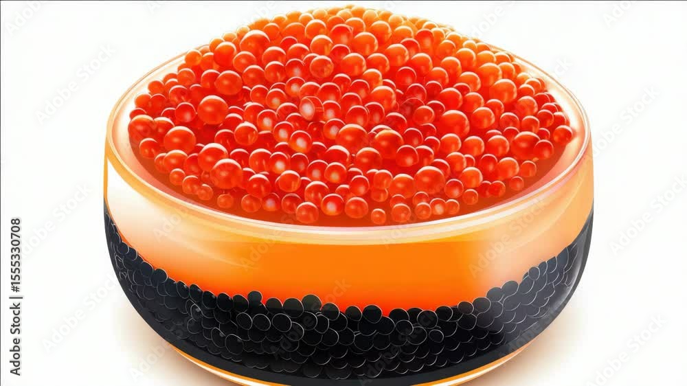 Colorful candy bowl on white table. Red peppermint candies in circular clear glass dish with black patterned edges.