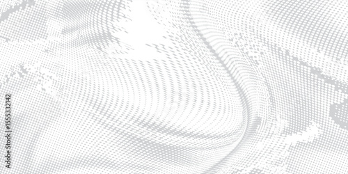 Monochrome gradient halftone dots background. Vector illustration. Abstract small grunge dots on white background