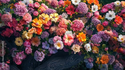 Wallpaper Mural Bright and diverse array of flowers in a garden setting Torontodigital.ca