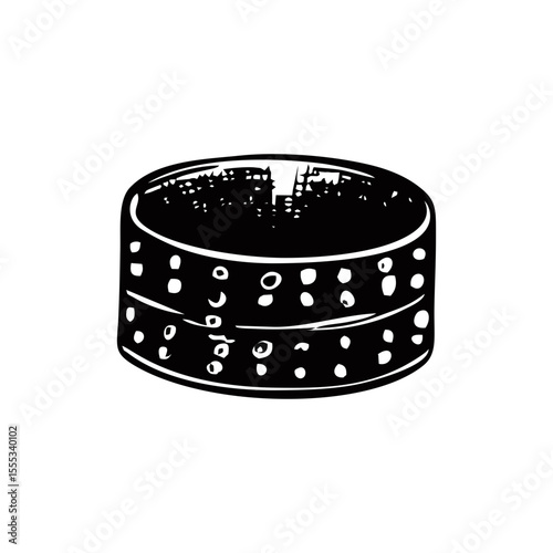 Punk Dog Collar or Rock Bracelet Icon in Grunge Style – Heavy Metal Pet Accessory or Edgy Fashion Element for Subculture Projects, Concert Designs or Tattoos
