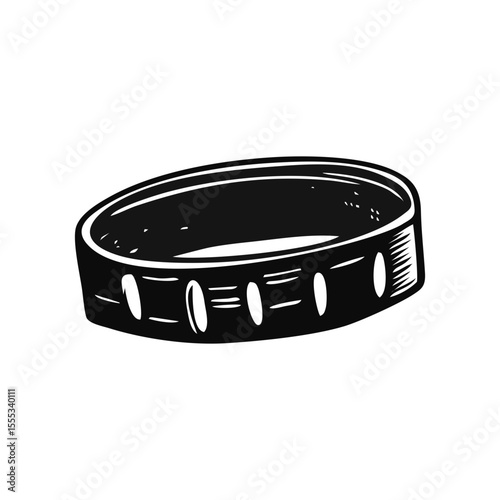 Black gothic bracelet icon in hand-drawn sketch style with alternative rock influence, perfect SVG asset for subculture branding, emo merchandise, or dark theme decor
